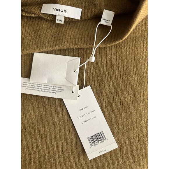 Vince Wool Cashmere Turtle / Mock Neck Sweater Brown / Tan Color XXXL NWT $395 - Picture 11 of 14